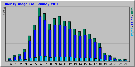 Hourly usage for January 2011