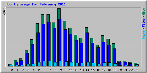 Hourly usage for February 2011